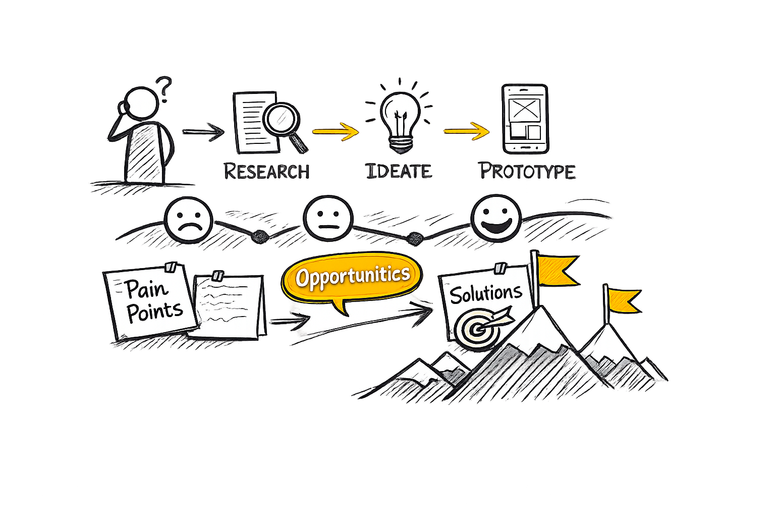 UX journey map illustration
